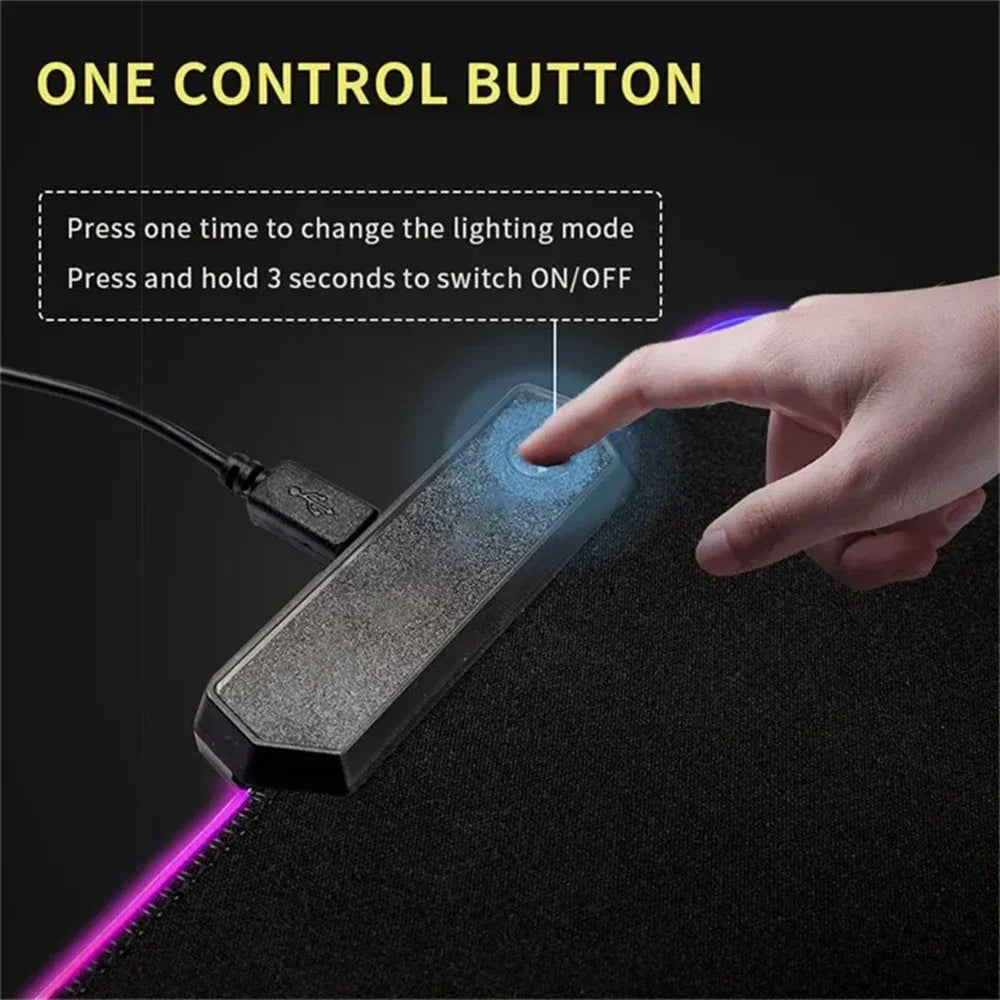 RGB Mousepad Pink Cloud Cat Cartoon Deskmat LED Backlight Gaming Keyboard Rug Computer Office Accessories Kawaii Anime Mouse Pad