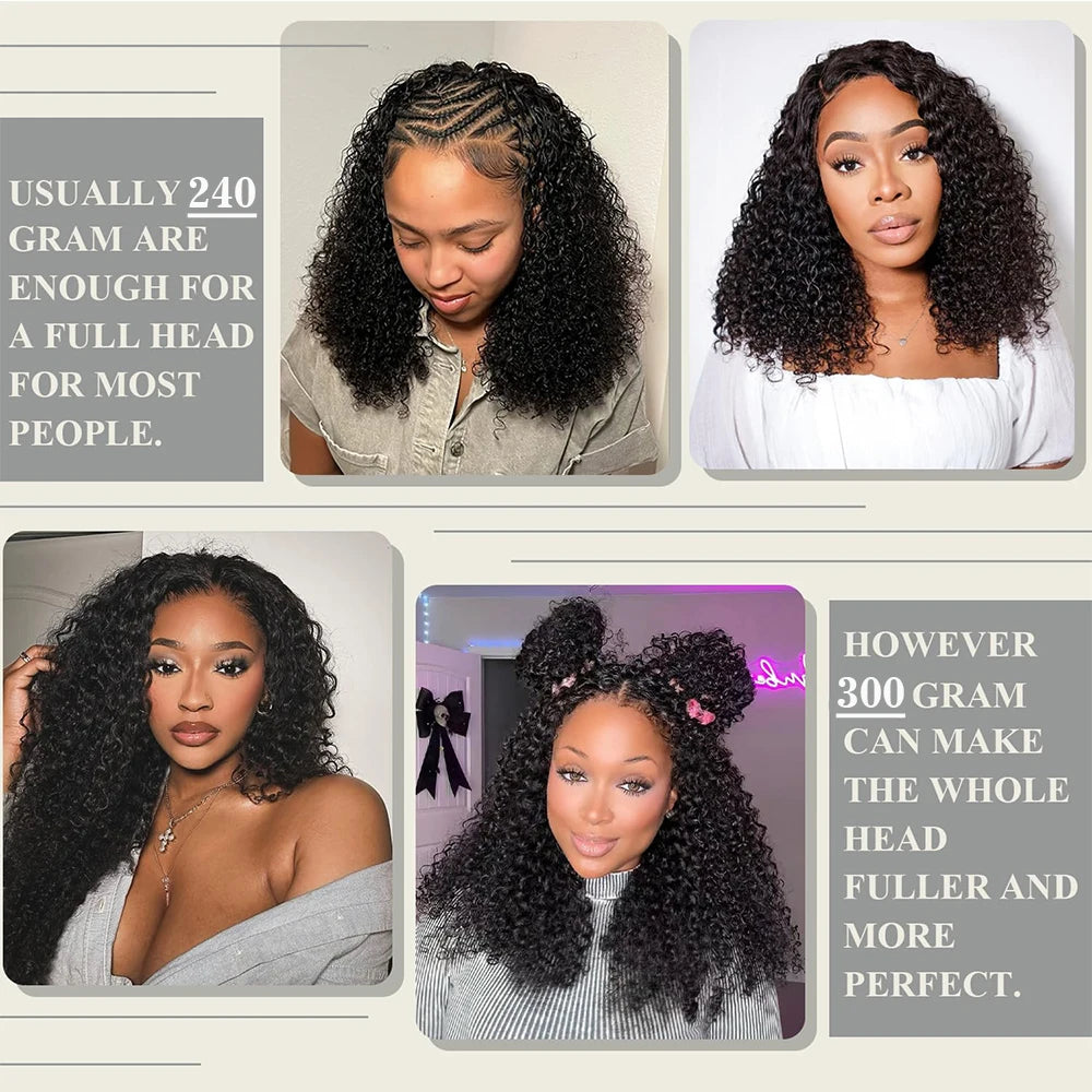 Pre-divided Bulk Hair for Braiding Deep Wave Crochet Human Hair Knotless Miracle Knots Hair Extensions Boho Braids Invisible