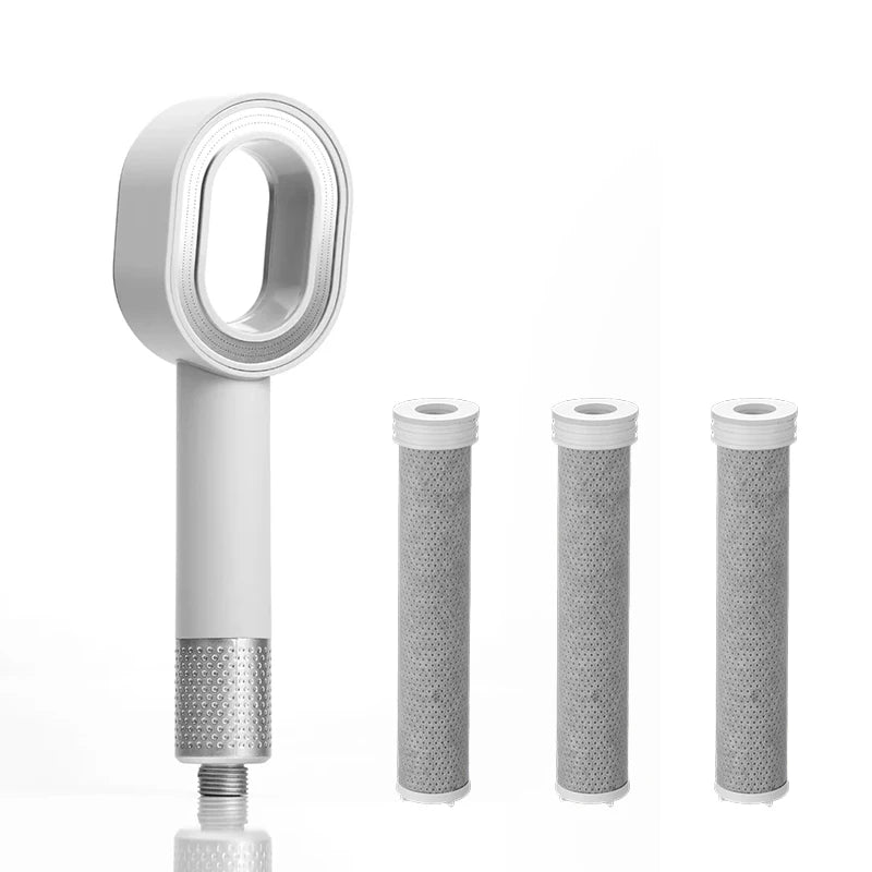 High Pressure Handheld Shower Head ACF Filter Water Saving Removes Chlorine Purifies Hard Water Beauty Rain Universal Fit
