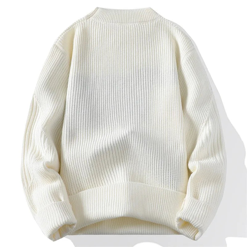 2025 Men's Sweater Fashion Pattern Autumn/Winter Knitted Sweater Fashion High Street Pullover Outdoor Loose Warm Thick