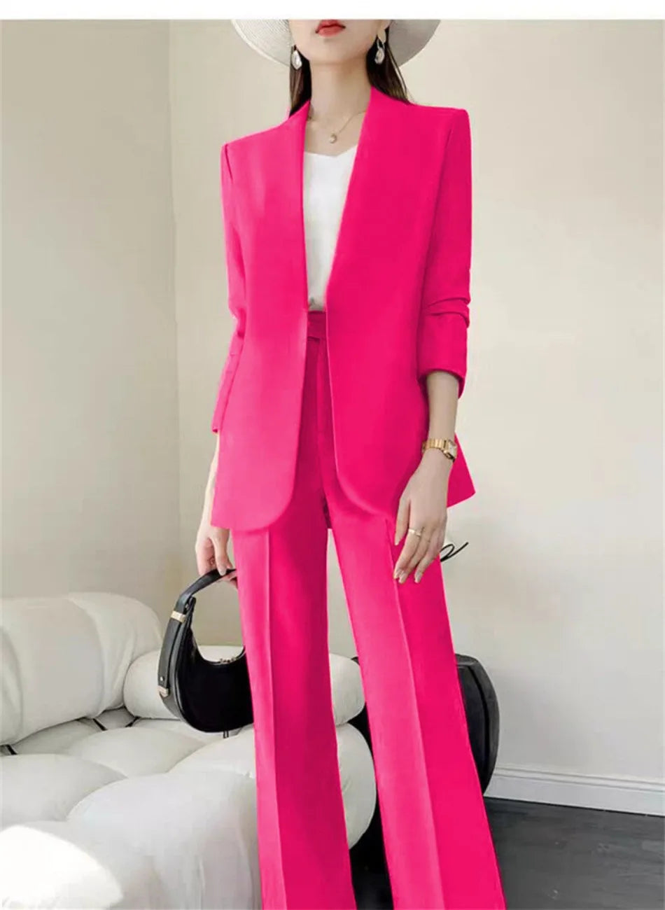 Fashion 2 Piece Sets Women Outfits Spring Autumn New in Korean Pants Sets Commuter Elegant Suit Coat 2 Piece Sets Women