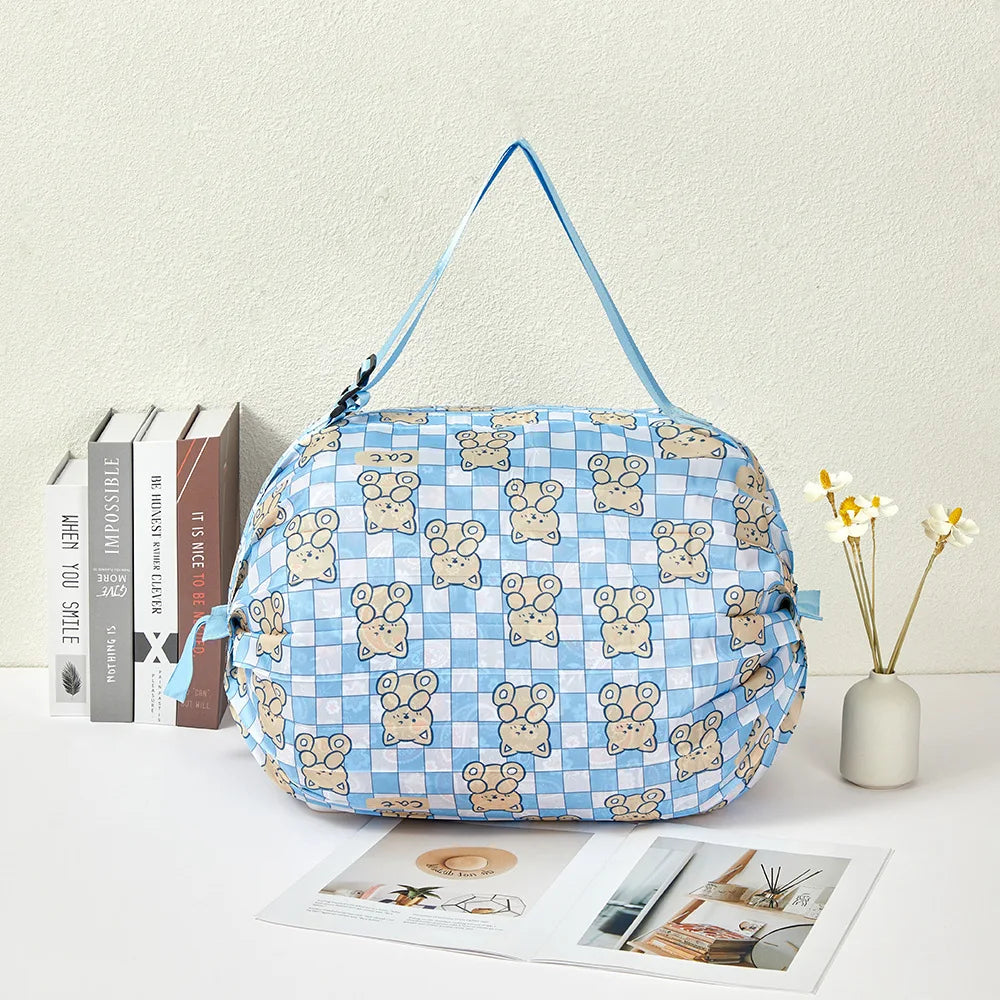 Portable Shopping Bag Large Capacity Foldable Storage Shoulder Bag Travel Handbags With Handle Outdoor EDC Camp Beach Bag