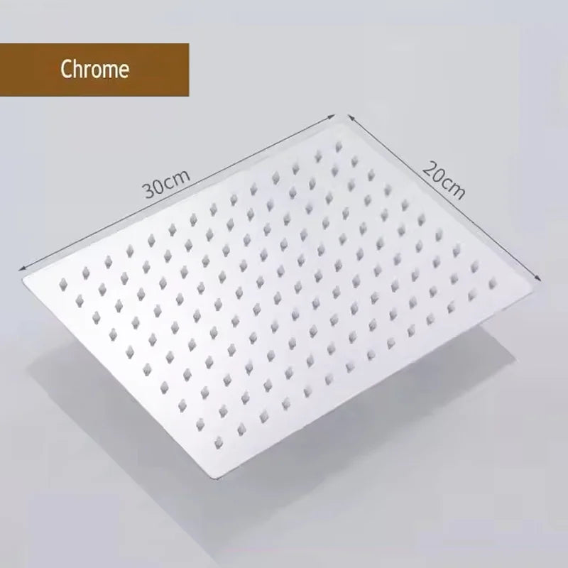 Rainfall Shower Head 12/10/8 Inch Waterfall Shower Ultra Thin 201 Stainless Steel Square Rain Showerheads Bathroom Accessories