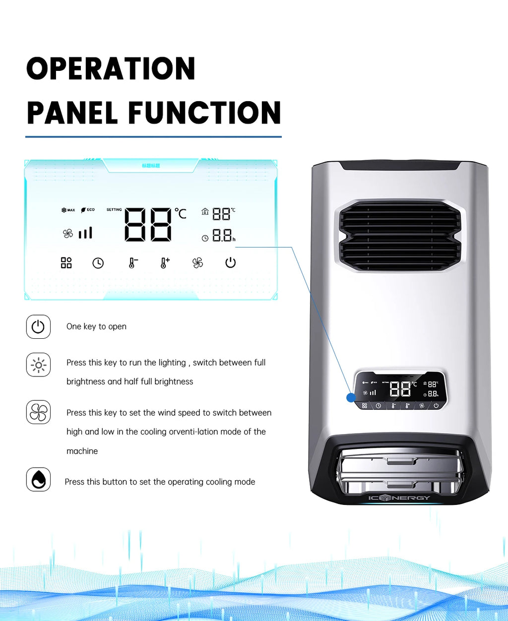 Portable Air Conditioner,8000BTU AC 220V/110V Camping Air Conditioner with App Control, Low Noise Compressor for Tent RV Caravan