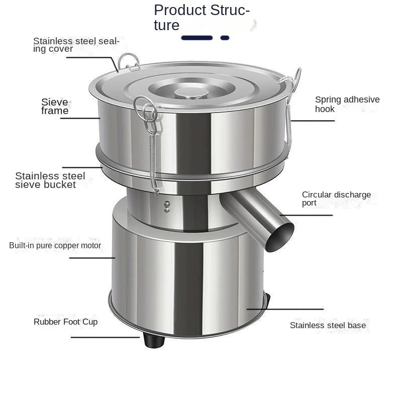 20CM Electric Vibrating Screen Powder Vibrating Sieving Machine Lab Sieve Shaker with  Diameter Stainless Steel Sieve