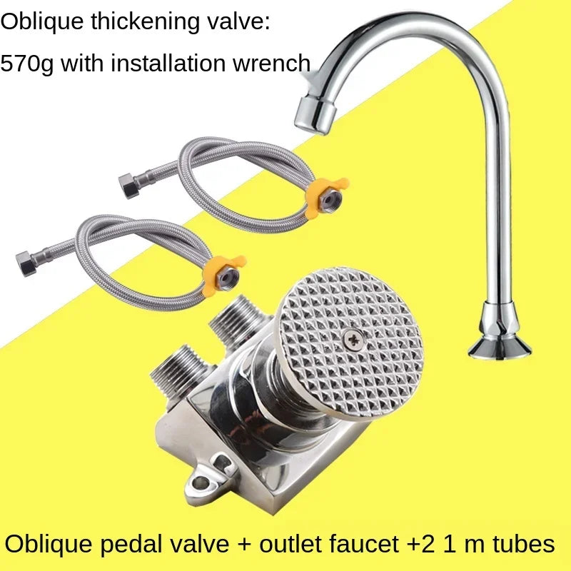 Foot-operated Faucet Brass Hospital Laboratory Food Factory Basin Foot Valve Single Cold Foot Faucet  Kichen  Water Faucet