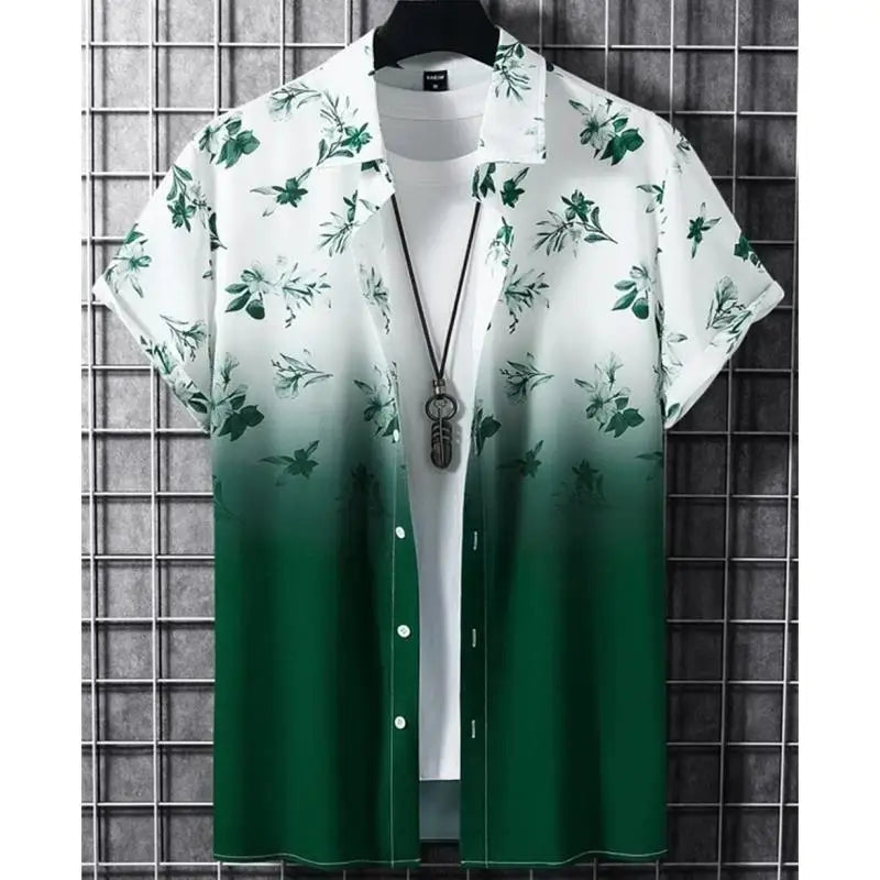 2026 Hawaiian Men'S Shirt 3d Gradient Printing Loose Oversized Shirts and Blouses High-Quality Clothing Beach Party Sweatshirts