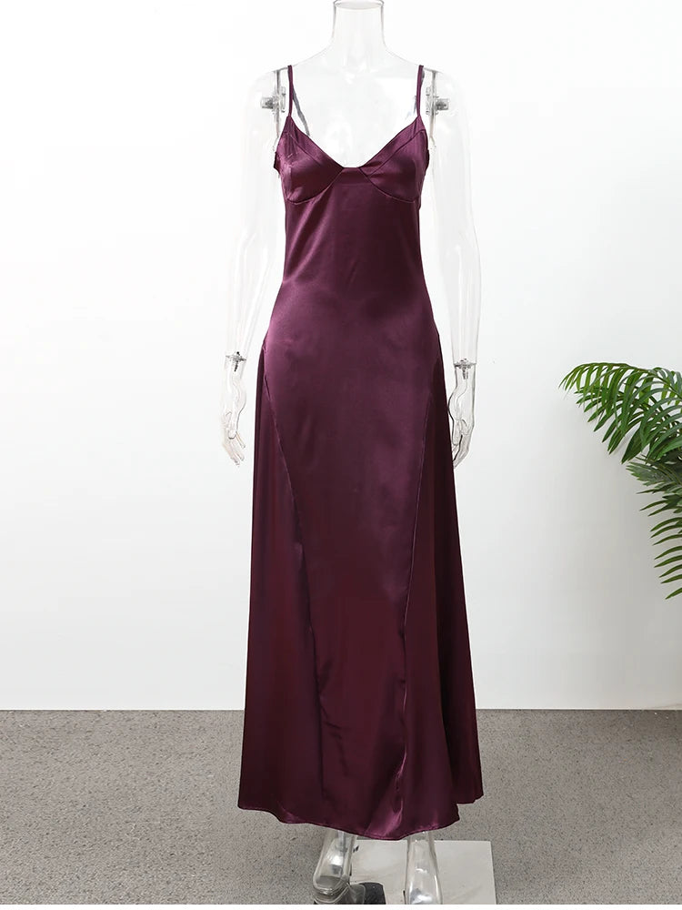 Solid Satin Cowl Neck Women's Dress Elegant Sleeveless Ruched Waist Fishtail Bodycon Lady Vestido 2026 Summer Party Dresses