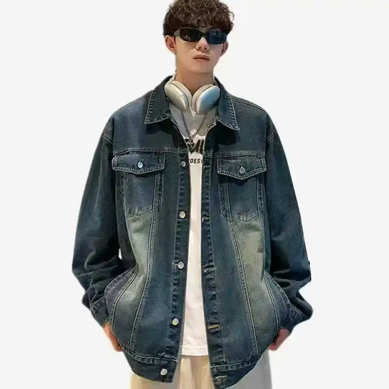 2026 Denim Jackets Men's Fashion Casual Multi Pockets Cargo Jacket Handsome Motorcycle Jean Coats New Men Clothing Oversized 5XL
