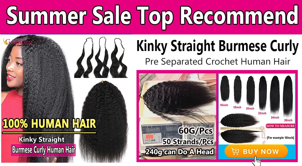 Feather Crochet Human Hair Extensions 16-26Inch Burmese Straight Hair Pre-Looped Invisible Pre-Separated Crochet Bulk Human Hair