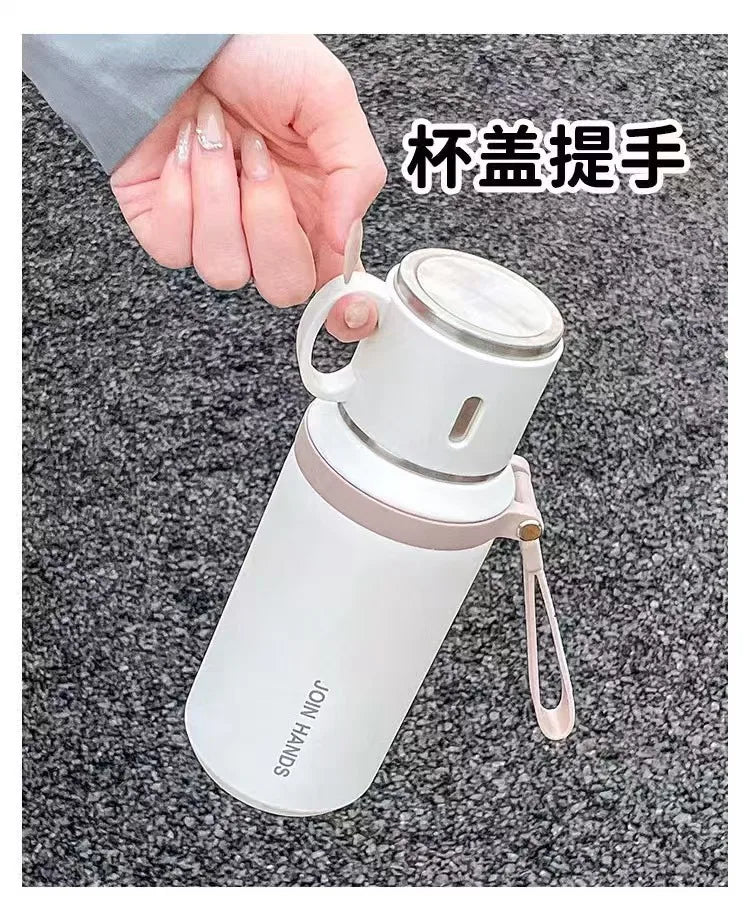 600ml Stainless Steel Coffee Cup Travel Thermal Mug Leak-Proof Thermos Bottle Tea Coffee Mug Office Business Style Thermos
