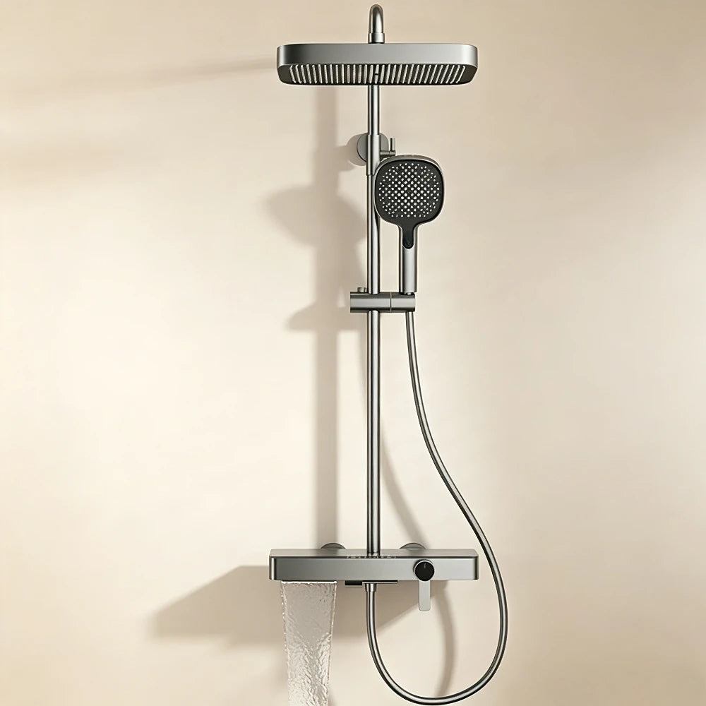 3-way Rainlfall Showers System Set Wall Mounted Bathroom Shower Faucet Set Brass Shower Mixer Crane with Hand Shower Set