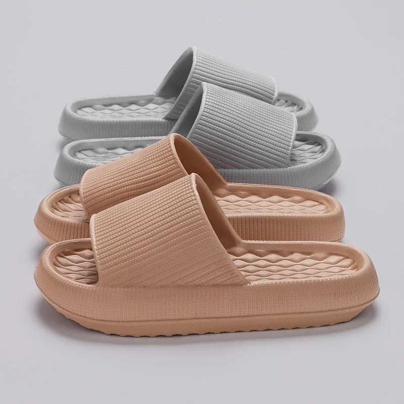 Women's Thick Platform Cloud Slippers EVA Soft Sole Pillow Slides Summer Beach Flip Flops Women Non Slip Bathroom Home Slippers