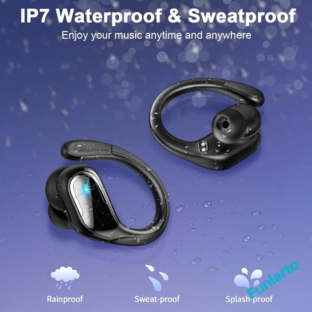 Deep Bass Wireless Headphones Earbuds Bluetooth 5.3 TWS Earphones in-Ear LED Display Waterproof Earphones for Work Gym Sports