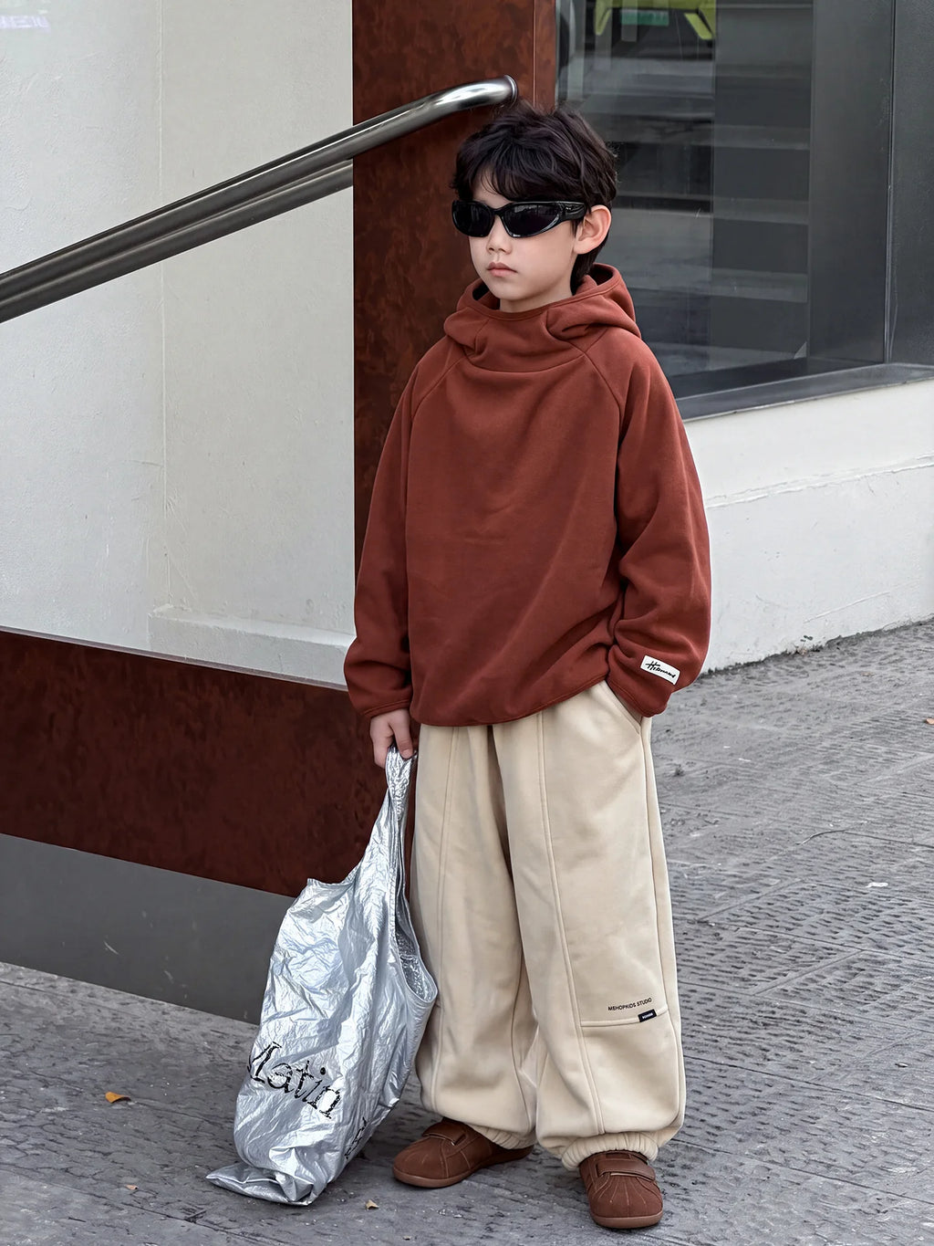 Children Clothing Kids Fashion Casual Warm Versatile Hoodie 2026 Autumn New Boys Korean Style Solid Color Simple Pullover