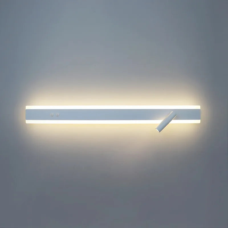Modern LED line wall lamp indoor with switch rotating wall lamp simple living room bedroom bedside atmosphere lamp home light