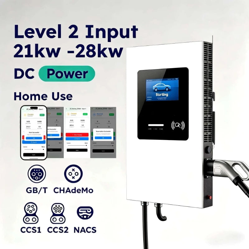 Electric Car Charger 30kw 40kw 60kw GBT CCS1 CCS2 DC EV Fast Charger EV Charging Station Built-in RCD Protection IP54