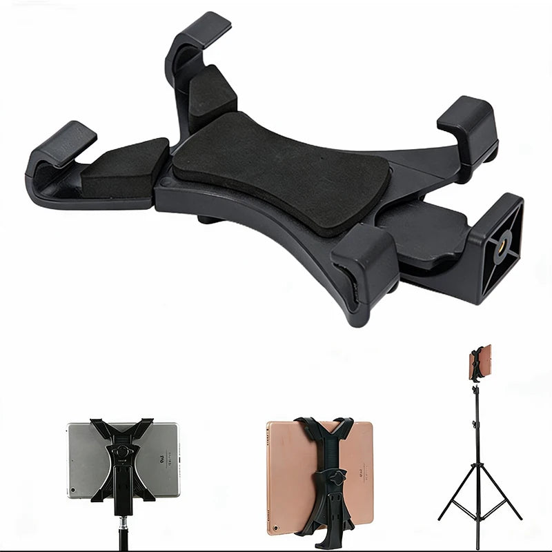 Universal Tablet Tripod Mount Clamp with 1/4"Thread Adapter For Ipad 2/3/4/Air/air2/Mini For Galaxy Tablet Phone Bracket Holder