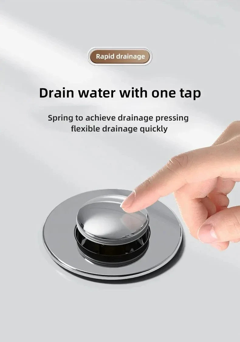 Bathroom Basin Drain Strainer Pop‑Up Removable Stainless Steel Hair Catcher Stopper Insect Proof Odor‑Proof Anti‑Clog Filter
