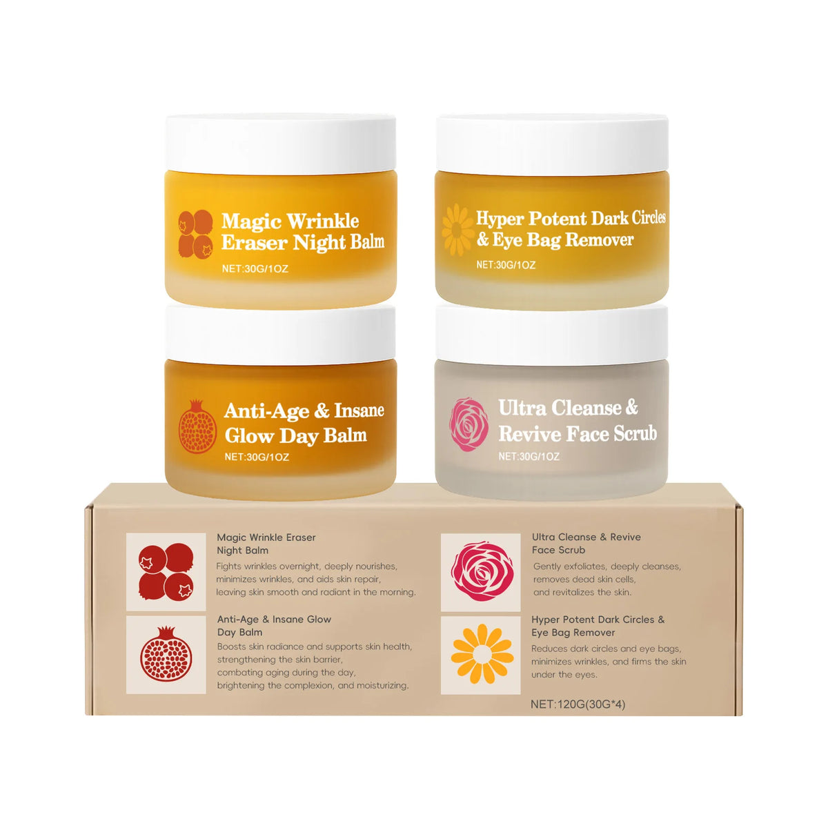 Deep Hydration Firming Skin Gentle Exfoliating Face Care Multi Effect Set for Dry Skin Renewing Kit Daily Skincare Night Repair