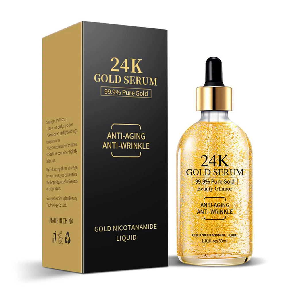 2PCS 24K Golden Facial Essence Liquid Containing Nicotinamide Essence Collagen Promoter Essence Lotion