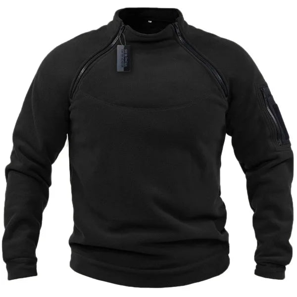 Brand High Quality Winter Mens  Sweatshirt Fleece Zipper Pullover Men's Solid Color Loose Lamb Thick Clothing Streetwear