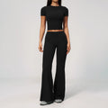 Yoga Set 2PCS Workout Outfits Women Sportswear Gym Clothing Fitness Short Sleeve High Waist Leggings Cycling Shorts Sports Suits