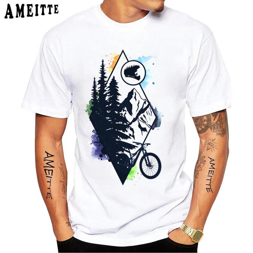 Summer Men Short Sleeve Road Bike Gear Cycling T-Shirt Funny Bicycle Sport TShirt Hip Hop Boy Casual Tops Cool Man Cyclit Tees