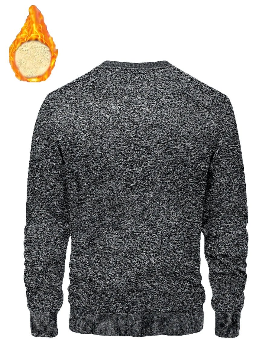 Lamb Fleece Round Neck Top for Men in Winter with Thick and Warm Fleece Hoodie