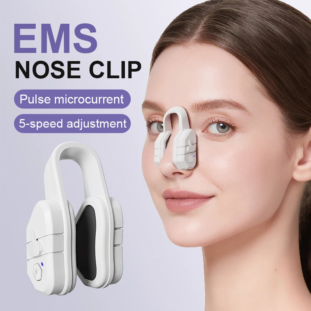 Beauty Nose Shaper Clip Microcurrent Pulse Vibration High Bridge Nose Sculpting Massager Nose Up Lifter Massage Tool