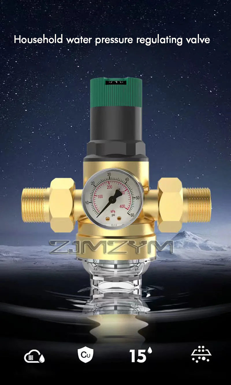 Honeywell Large Flow Pressure Reducing Valve Brass Double Live Connection Same Pressure Adjustable Valve for Water Heat System