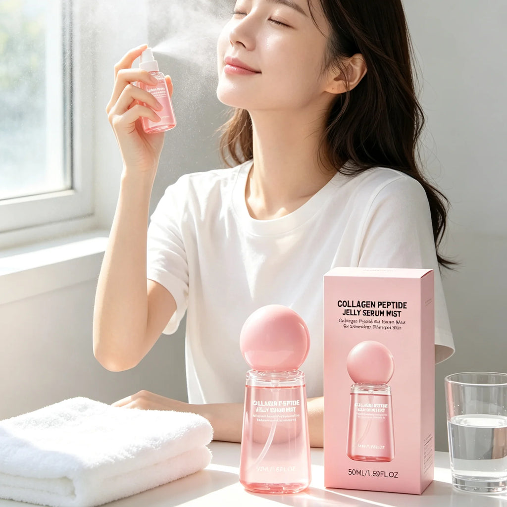 Collagen Peptide Jelly Mist Serum Facial Rejuvenation Deep Hydration Moisturizing  Firming Plumping Refreshing Face Care Mist