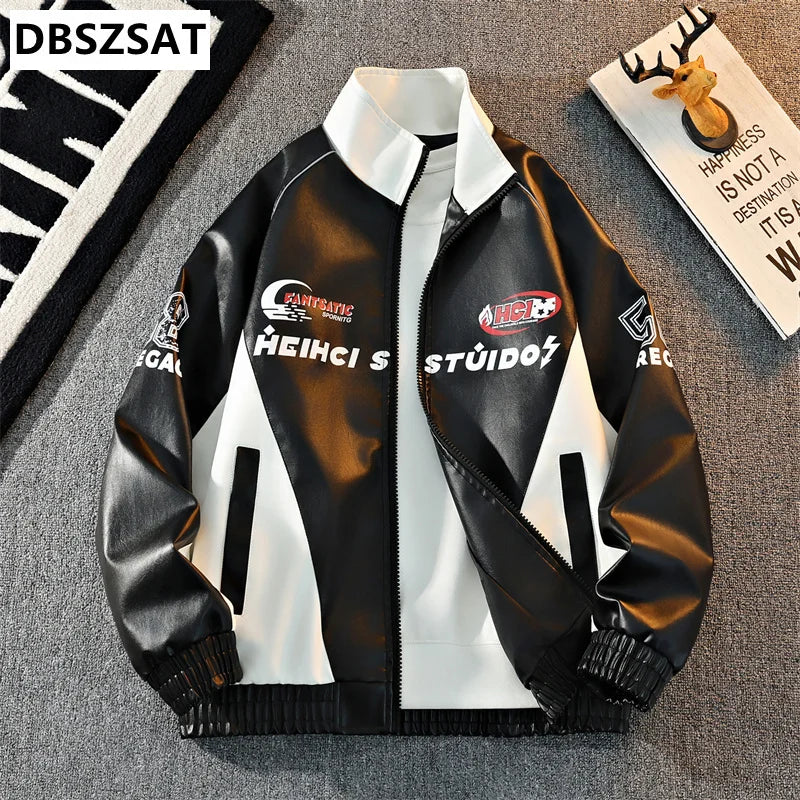 Men 2027  Fleece Warm Motorcycle Coats Biker PU Leather Jackes Mens Trends Stand Collar Slim Overcoat Thick Fur Leather Jackets