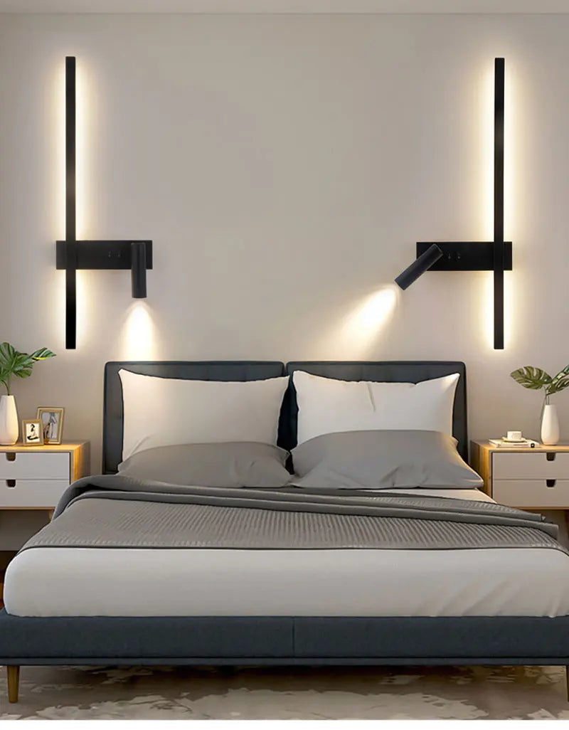 Modern LED Wall Lamps with Switch for Bedroom Indoor LED Wall Lights with 350° Rotatable Spotlight for Kitchen Dinning Room Home