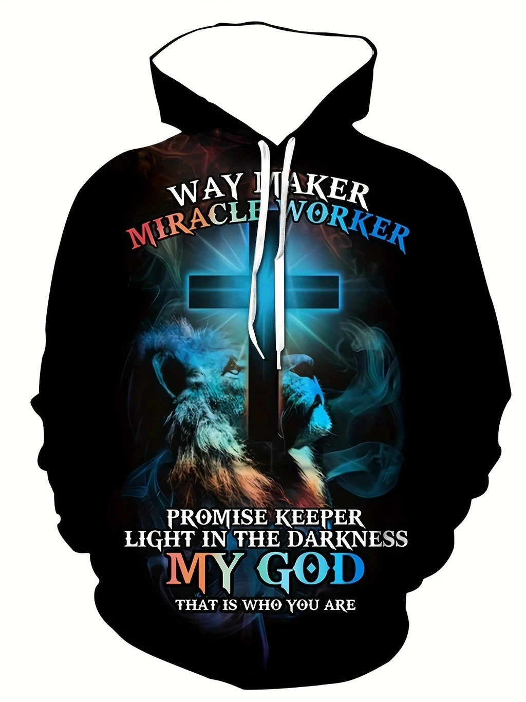 Man Hoodie Jesus Print Sweatshirts Long Sleeve Fall Spring Hoodies Casual Pullover Outdoor Oversized Tops Childs Men's Clothing