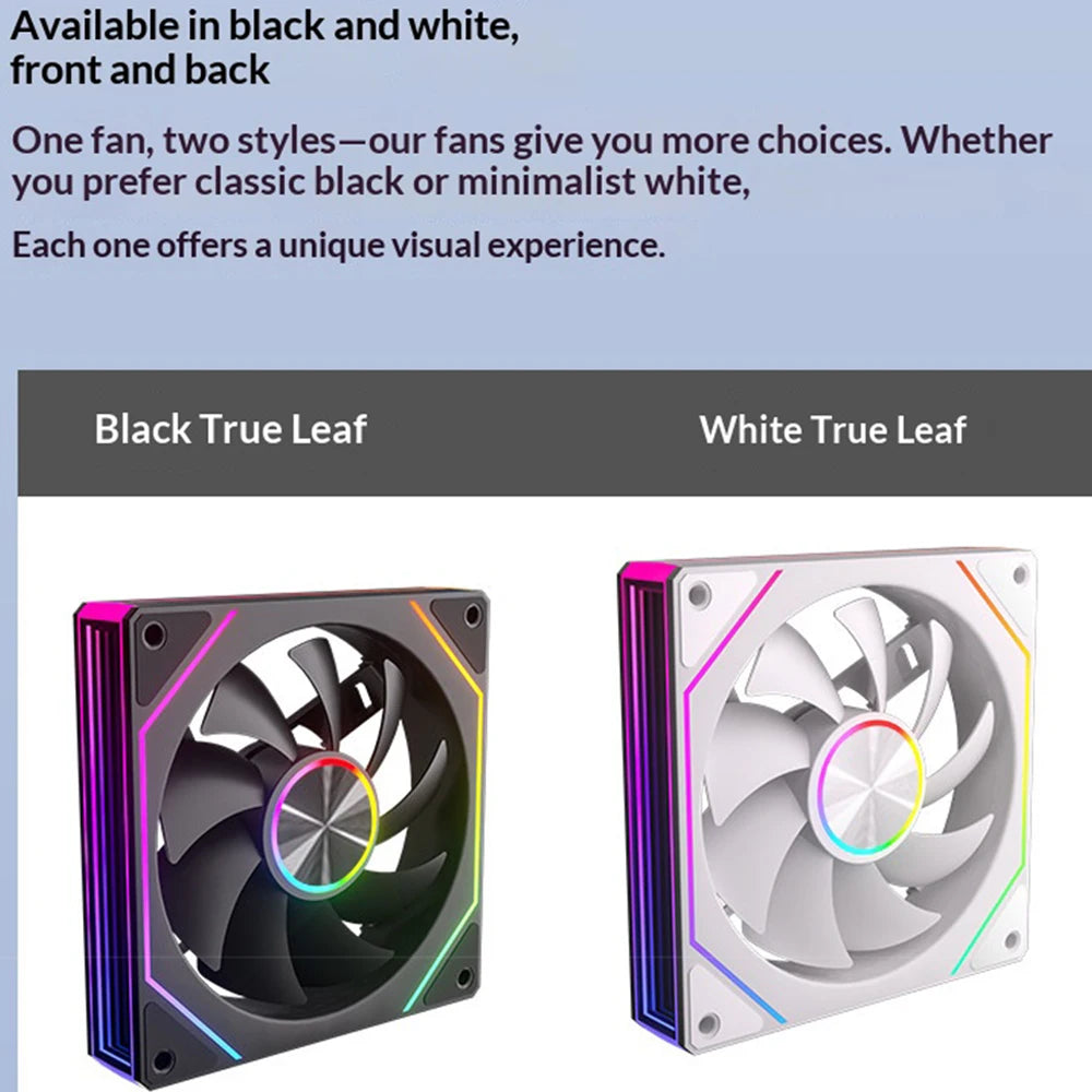 Veebyte PRISM 8 PRO PC Fan 120mm ARGB 4PIN 5V-3PIN PWM Quiet Cooling Fan 12V Large Air Volume Computer Fan 45.2CFM/800-1600RPM
