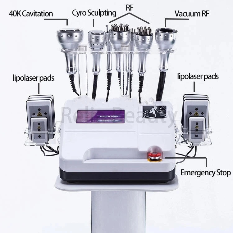 New 8 In 1 Vacuum Facial Massager 40k Ultrasonic Fat Cavitation Cellulite Reduction Liposuction Weight Loss Slimming Machine Spa