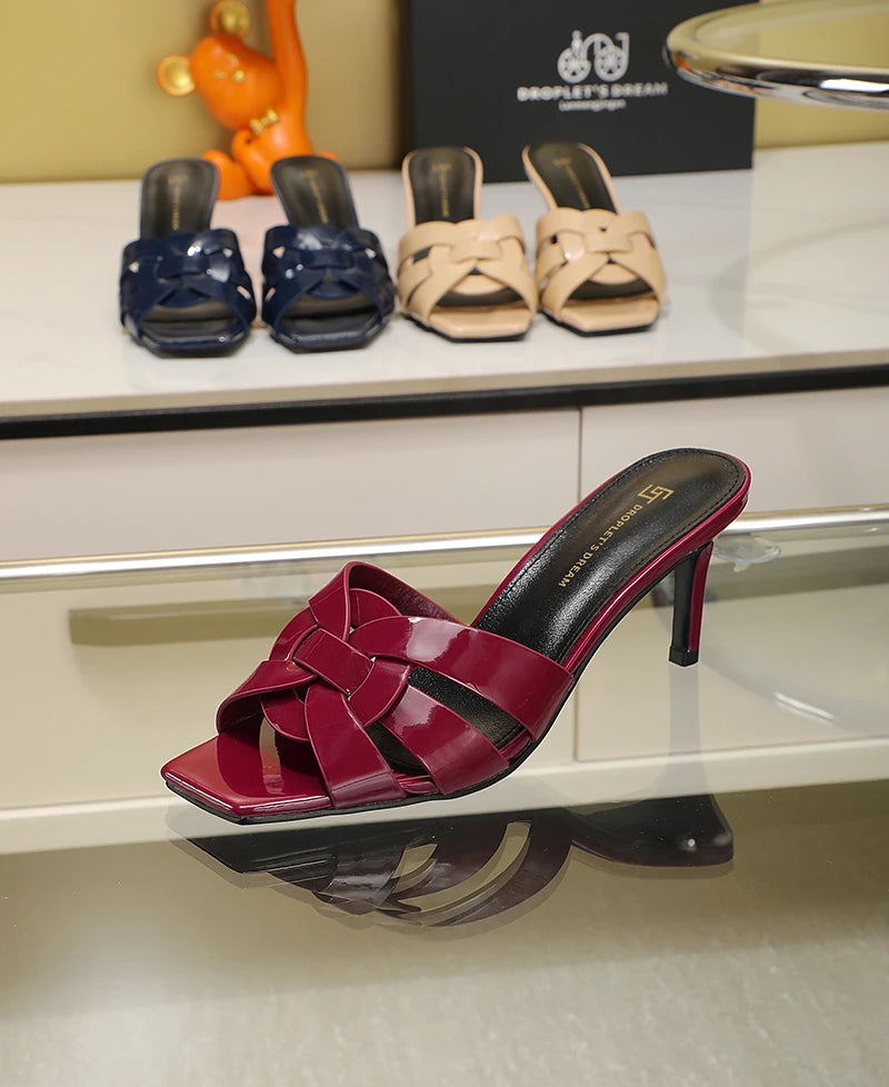 Fine heeled classic design, elegant and sexy style for women, high comfort, suitable for various occasions, fine heeled slippers