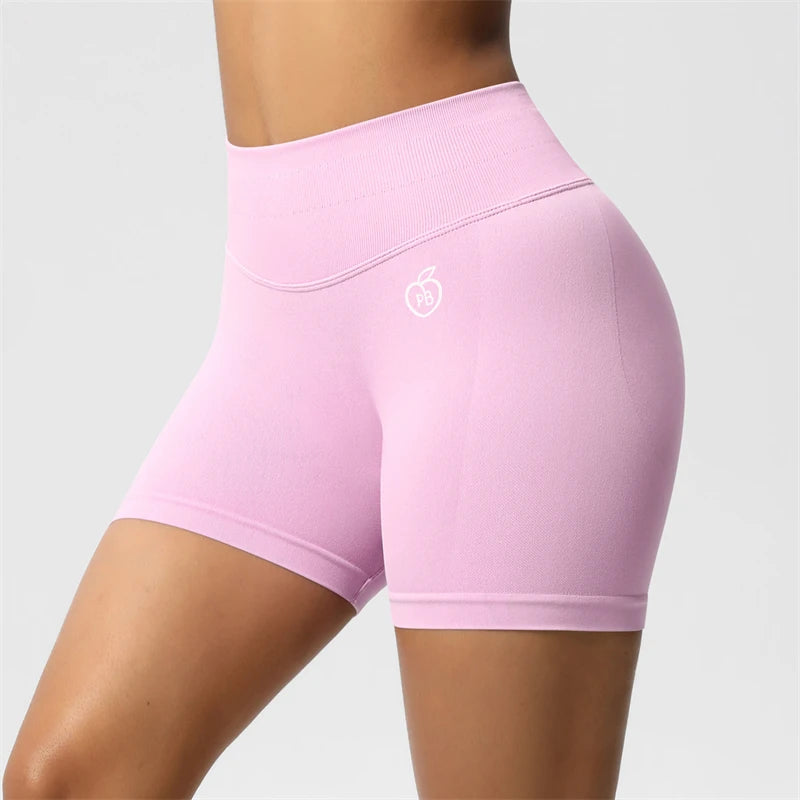 Women Bum Three Waist Sections Sports Shaping Shorts Seamless Sports Shorts For Women Cycling Jogging Fitness High Waist Push Up