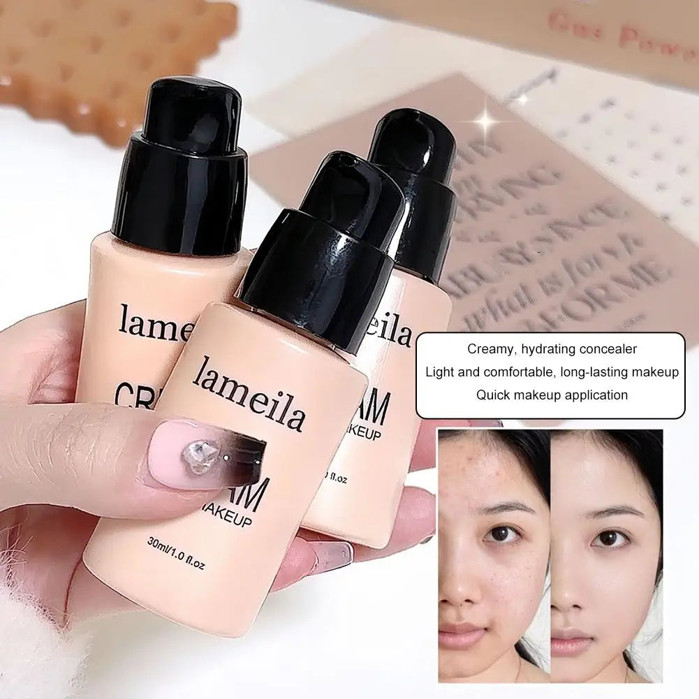 4Colors Matte Finish Liquid Foundation Effective Concealer Moisturizing Long-lasting Makeup Cosmetics for All Skin Tones