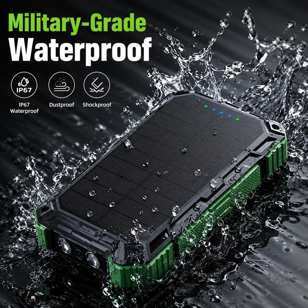200000mAh Solar Power Bank Wireless Large Capacity Fast Charging External Battery Outdoor Survival Emergency Equipment