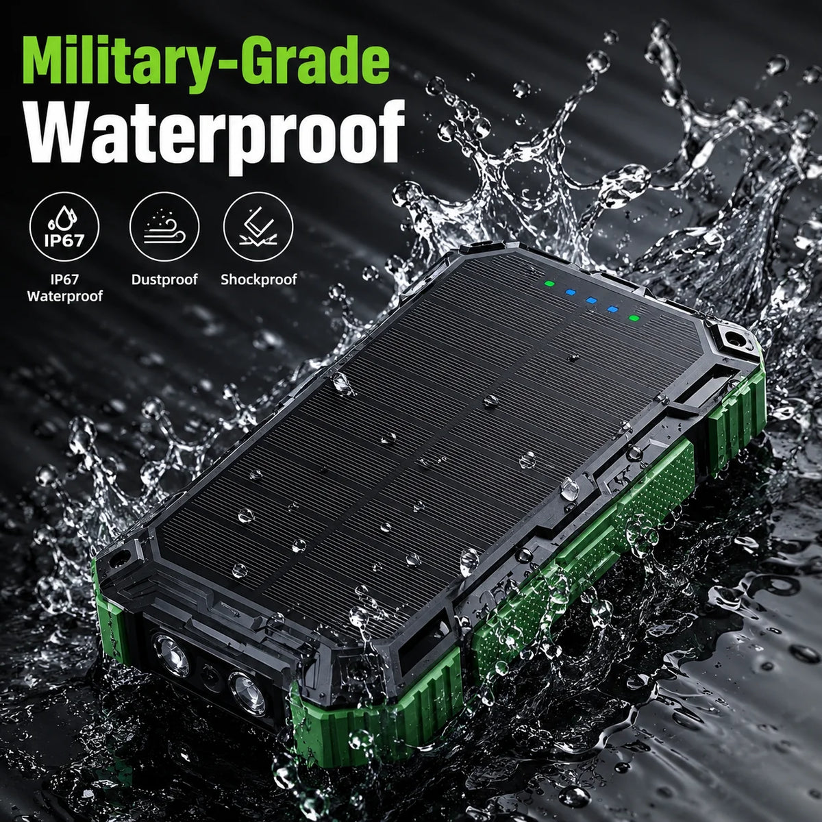200000mAh Solar Power Bank Wireless Large Capacity Fast Charging External Battery Outdoor Survival Emergency Equipment