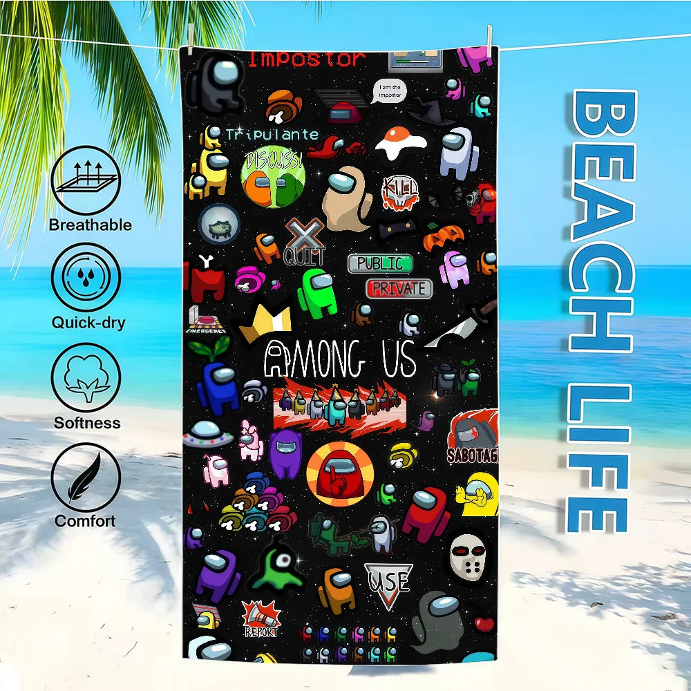 Towel Textile Bathrobe A-AmongS-ES Beach Quick-Drying Game Lightweight Portable Camping U-US-ES Swim Pool Travel