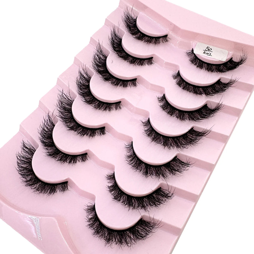 New 7/10 Pairs Faux Mink Eyelashes Handmade False Eyelashes Natural Nude Makeup Simulation Cross Messy Eye 3D Curly Eyelashes