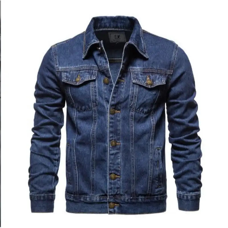 New Spring-autumn-winter Men's Denim Jacket, Japanese-style Casual, Youthful and Trendy Workwear Denim Coat, Men's Clothing