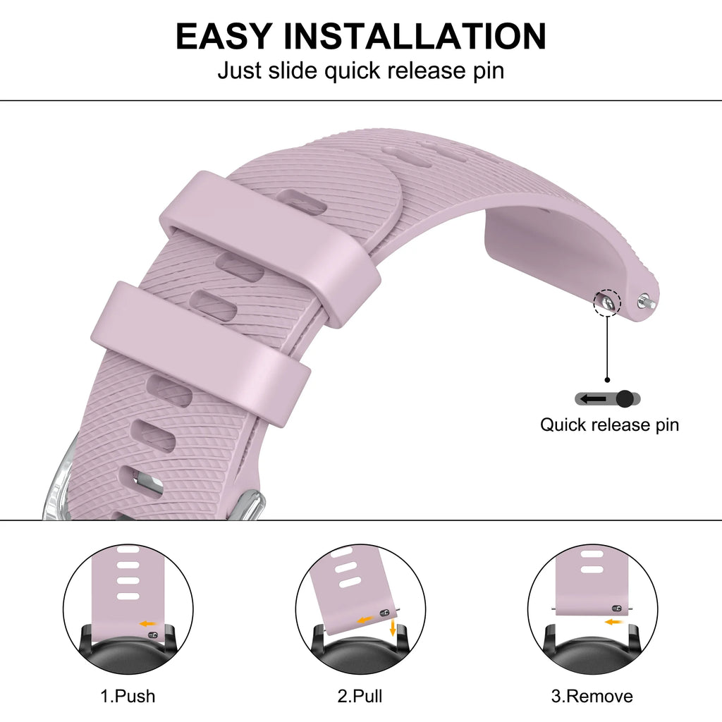 18/20/22mm Strap For Garmin Forerunner 170 70 255S 245 645 970 570 55/Venu 4 3 3S 2 2S/Vivoactive 6 5 4 Silicone Band Bracelet