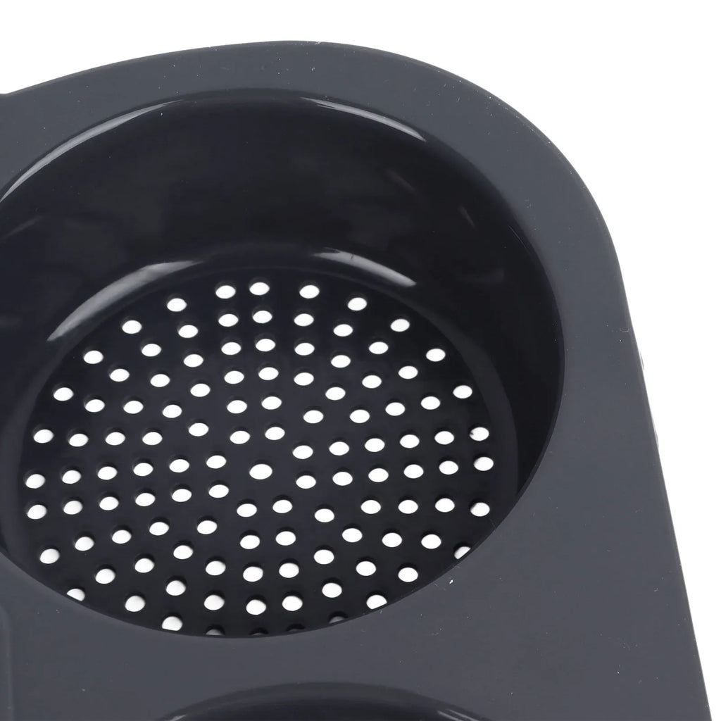 Hamburger Bun Pan Easy To Clean Foldable  Heat Resistance Baking Mould 6 Cavity for Kitchen for Microwaves