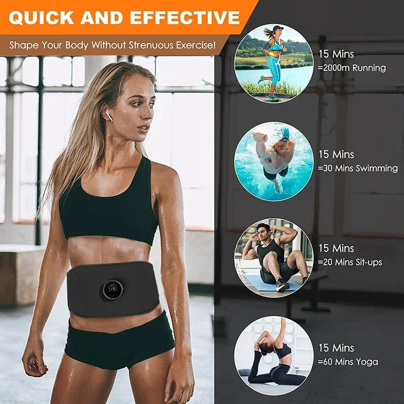 EMS Abdominal Shaping with Abdominal Muscle Stimulator Massage Home Fitness Sports Equipment Body Waist Exerciser Weight Loss