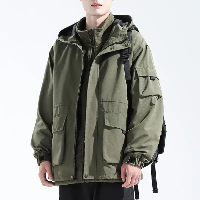Three in One Detachable Assault Jacket for Men Cotton Padded Jacket Trendy Cotton Jacket Trendy Jacket