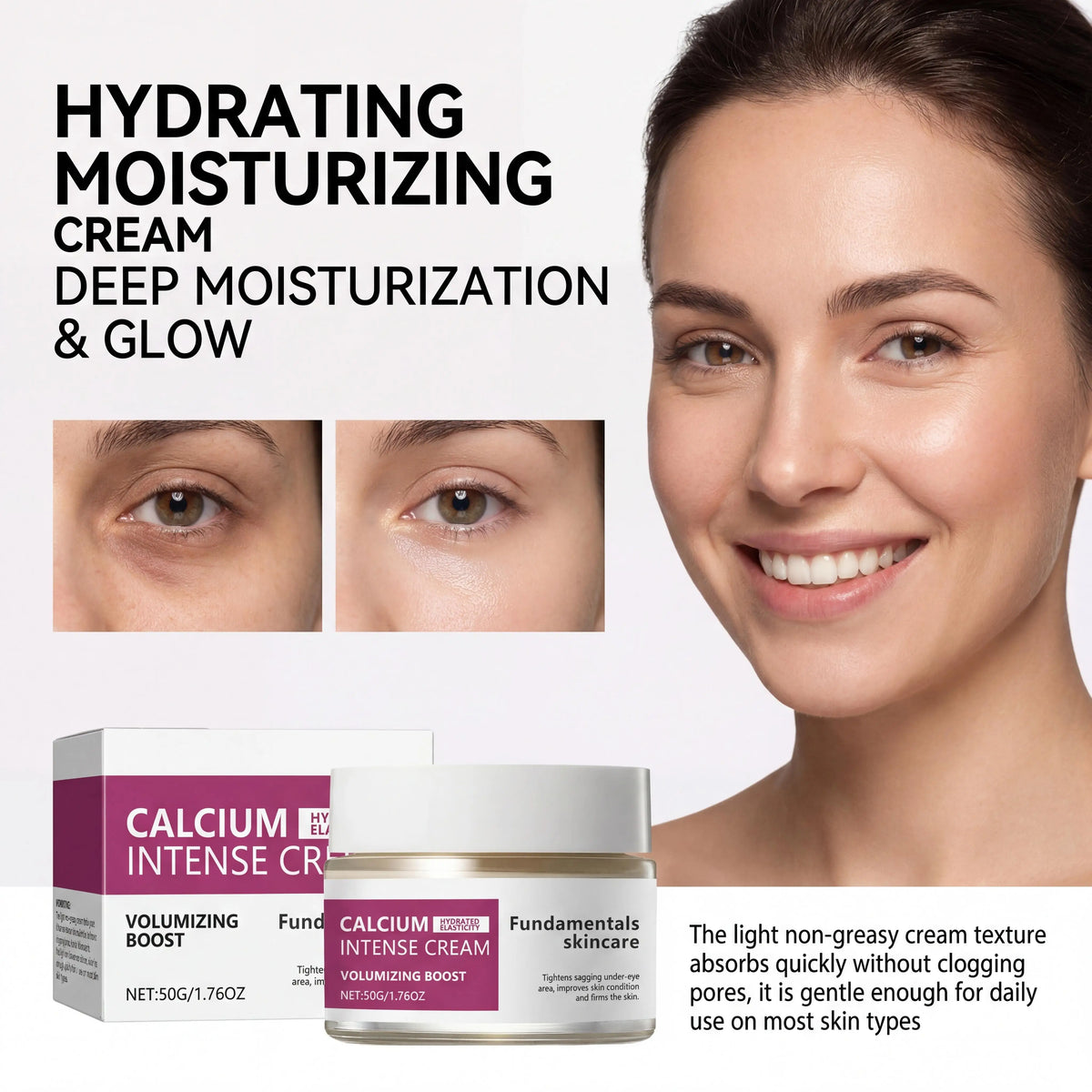 Calcium Intense Cream,Calcium Volume Cream | Lifting Firming Sagging Skin Anti-Aging Deep Wrinkle Treatment Plumping Face Cream